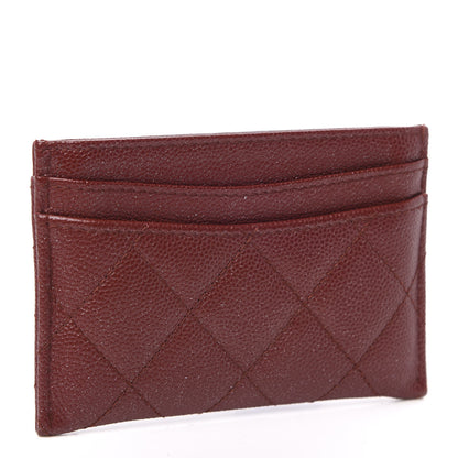 Chanel Iridescent Caviar Quilted Card Holder Burgundy 3 of 9