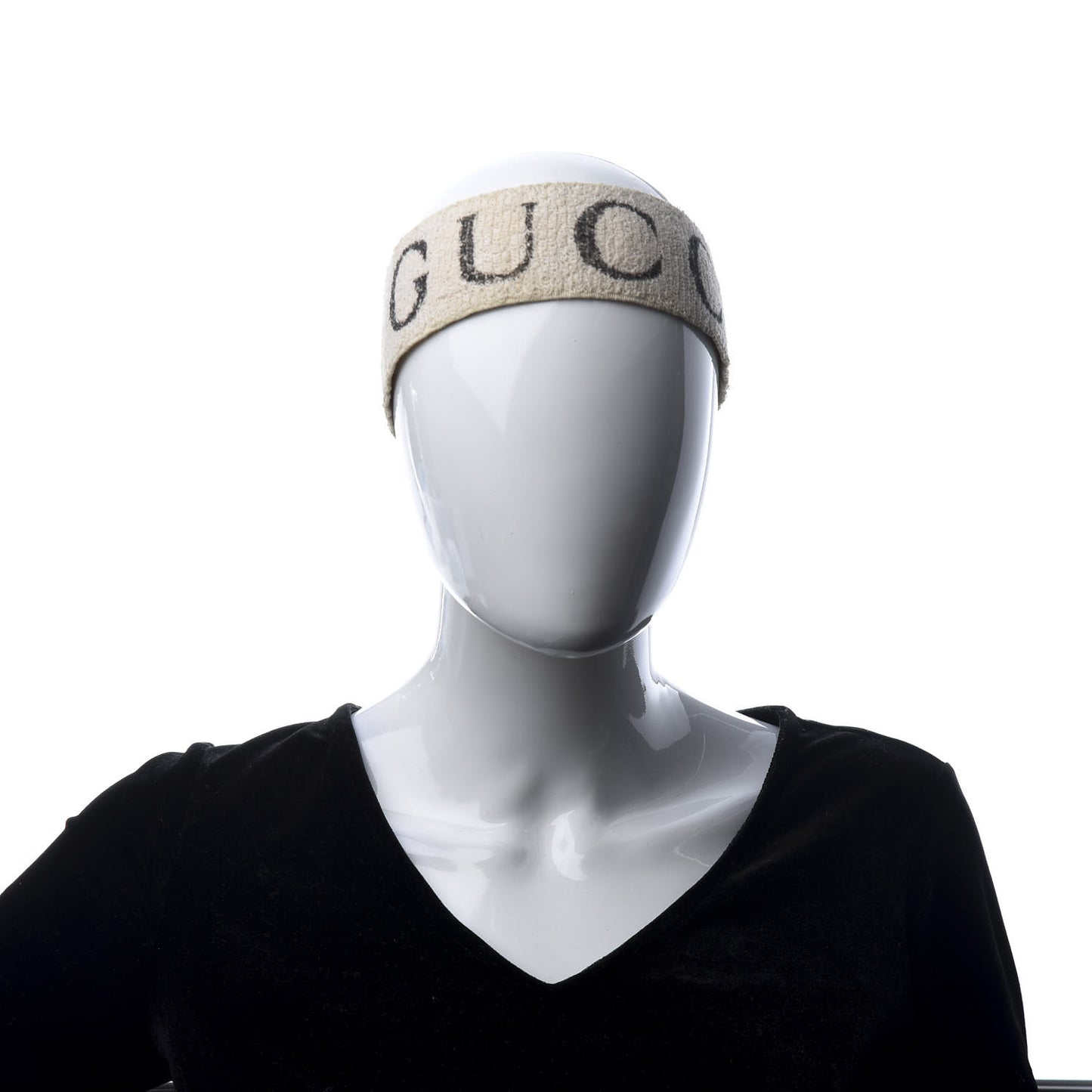 Cotton Elastic Logo Headband White