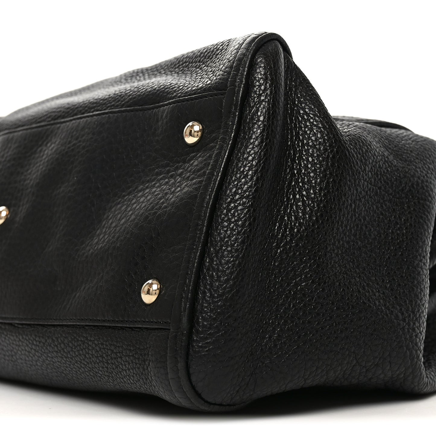 Pebbled Calfskin Medium Soho Shoulder Bag Black