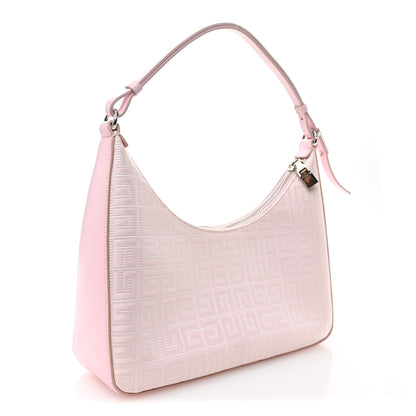 Givenchy Coated Canvas Logo 4G Embossed Small Moon Cut Out Shoulder Bag Blossom Pink 3 of 13