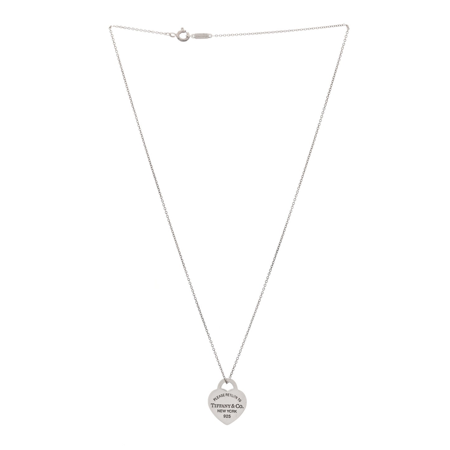 Sterling Silver Enamel Small Return to Tiffany Heart Pendant Necklace Blue