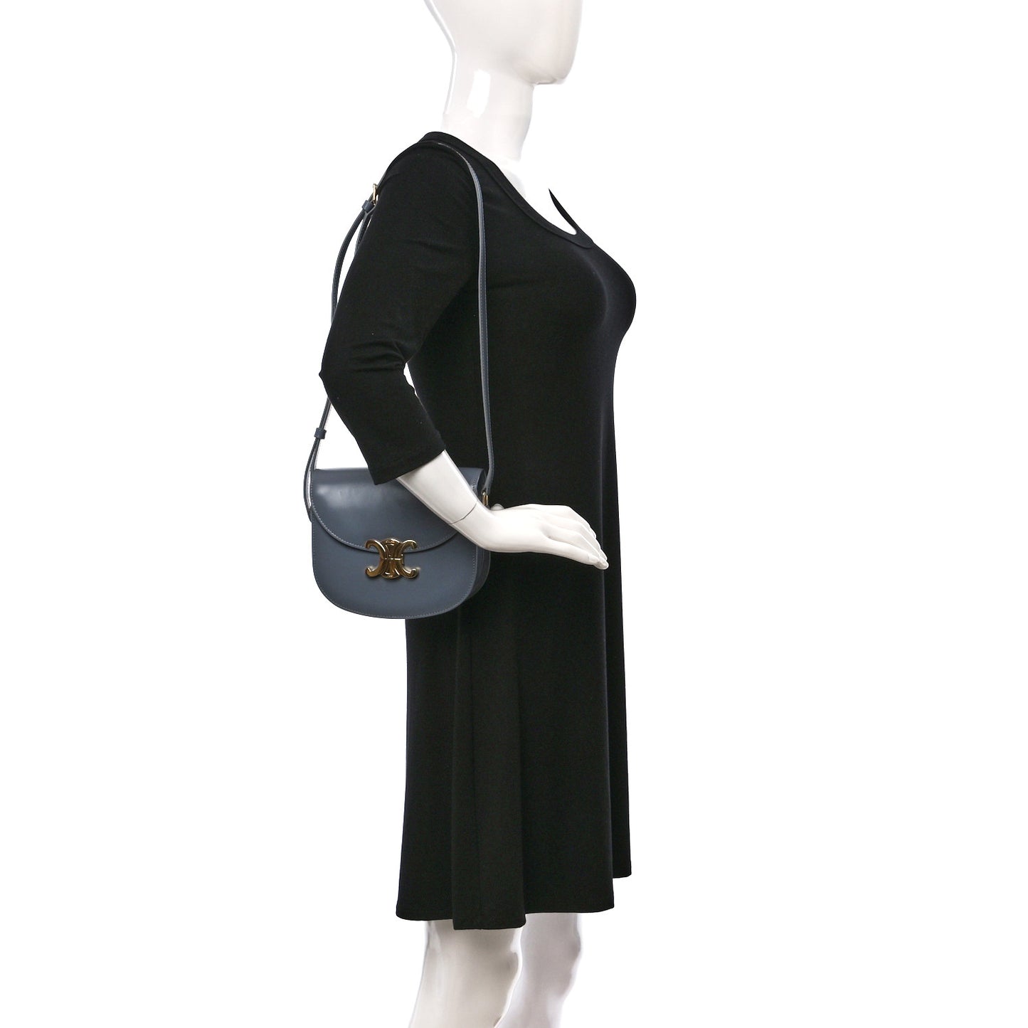 Shiny Calfskin Teen Besace Blue Grey