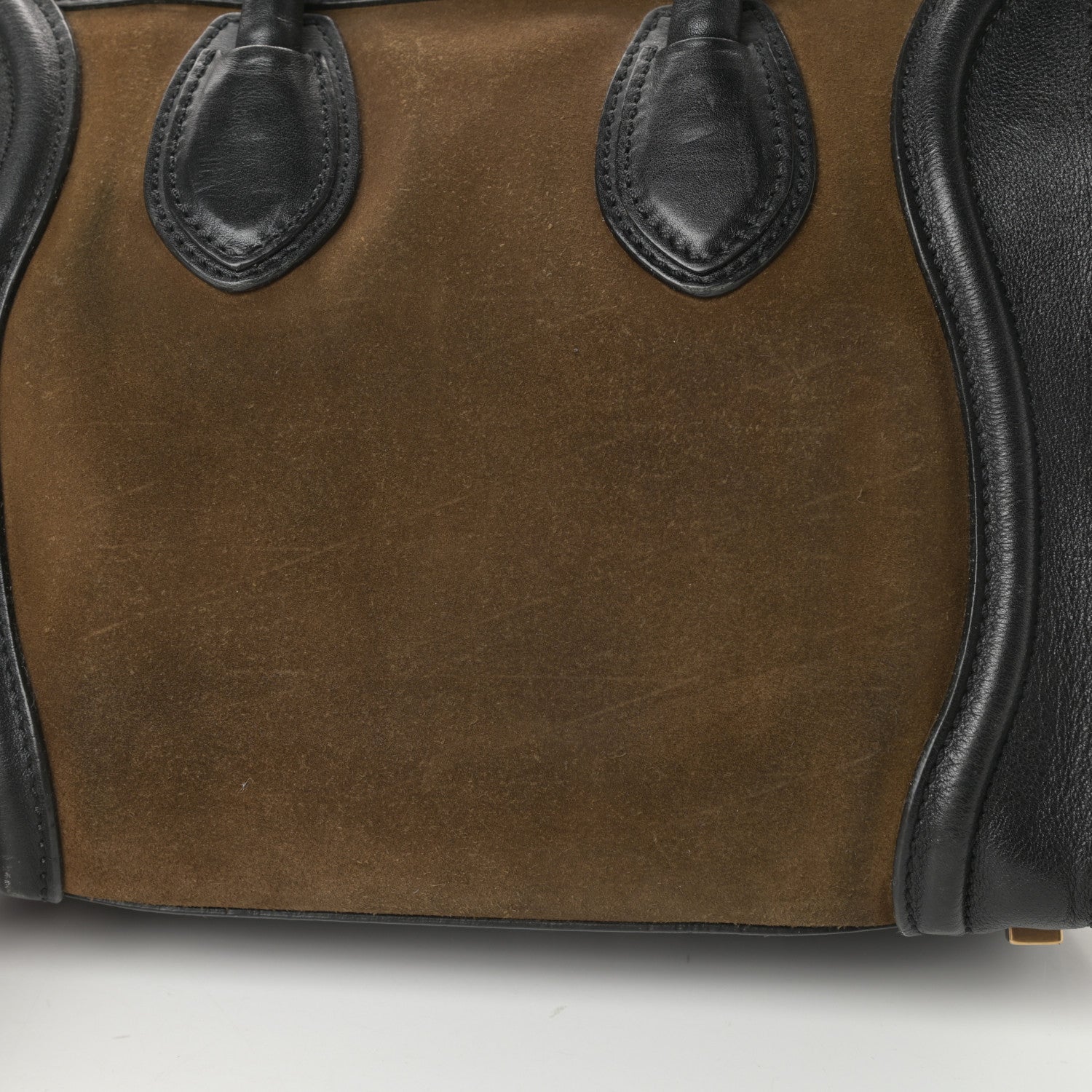 Celine Smooth Calfskin Suede Micro Luggage Olive 16 of 19