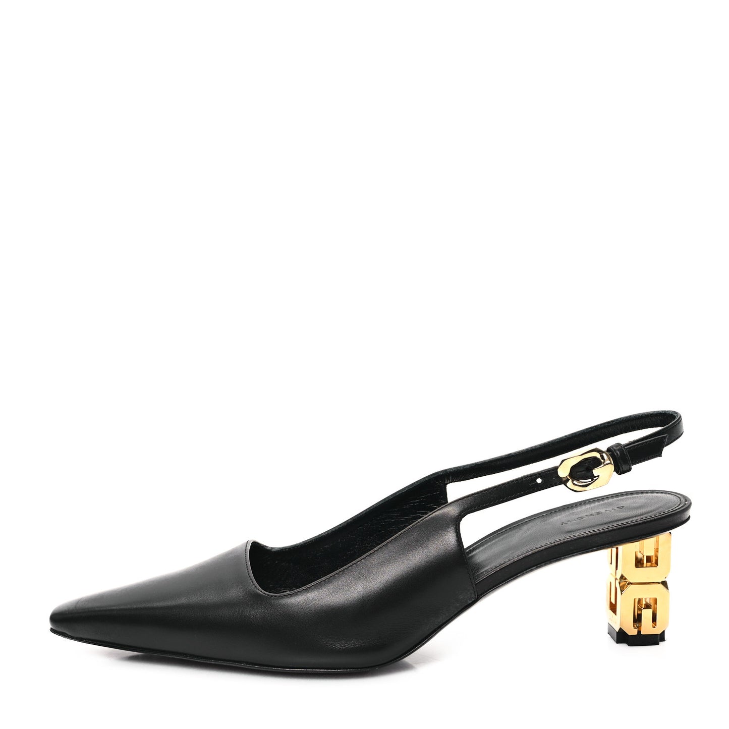 Calfskin G Cube 50mm Slingback Pumps 39 Black