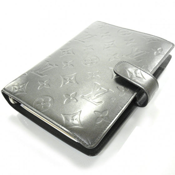 Louis Vuitton Mat Monogram Medium Ring Agenda w Inserts Black 5 of 8