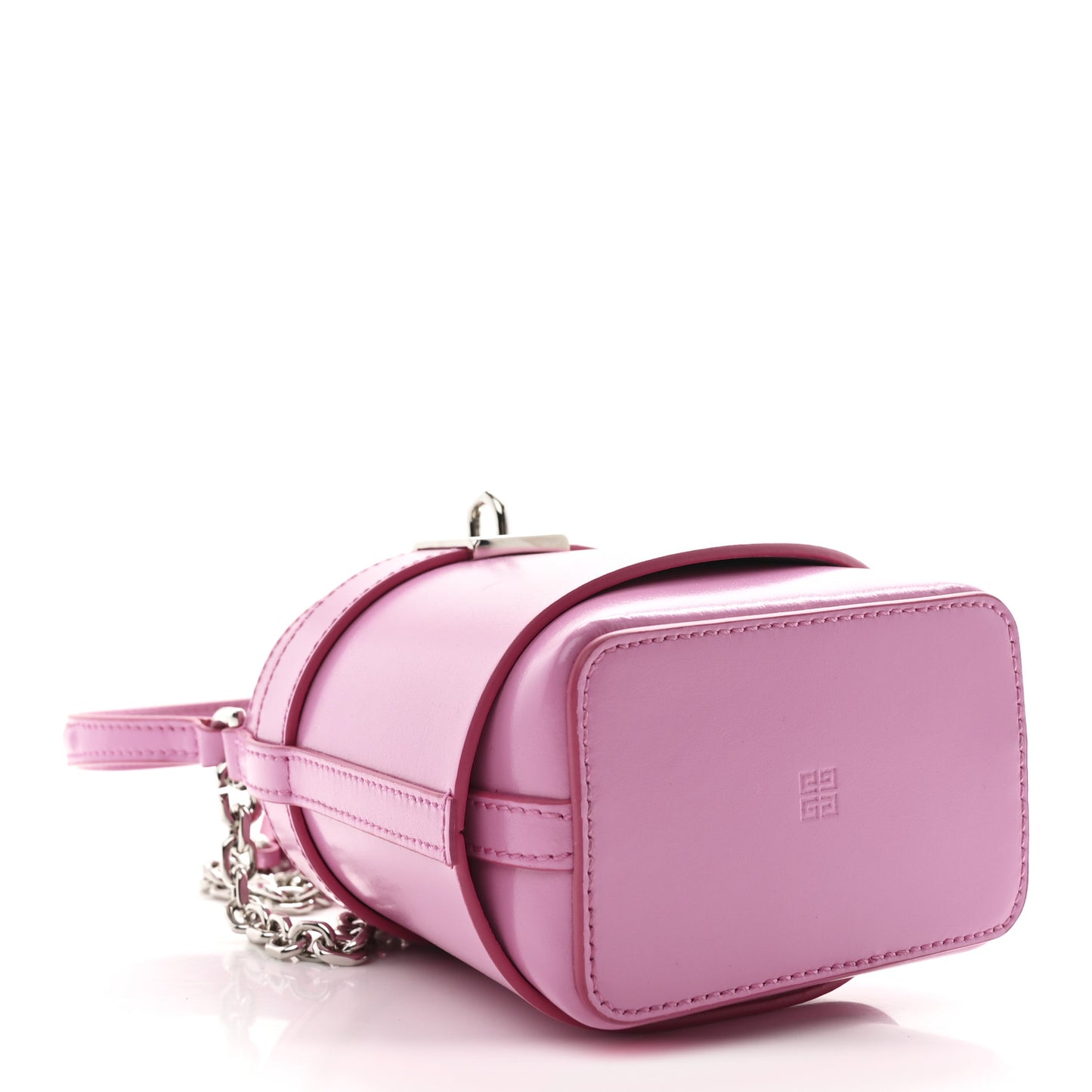 Box Calfskin Micro Shark Lock Bucket Bag Pink