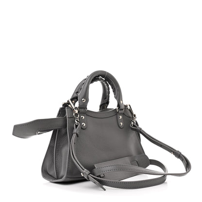 Balenciaga Grained Calfskin Neo Classic Silver Hardware Mini City Dark Grey 3 of 11
