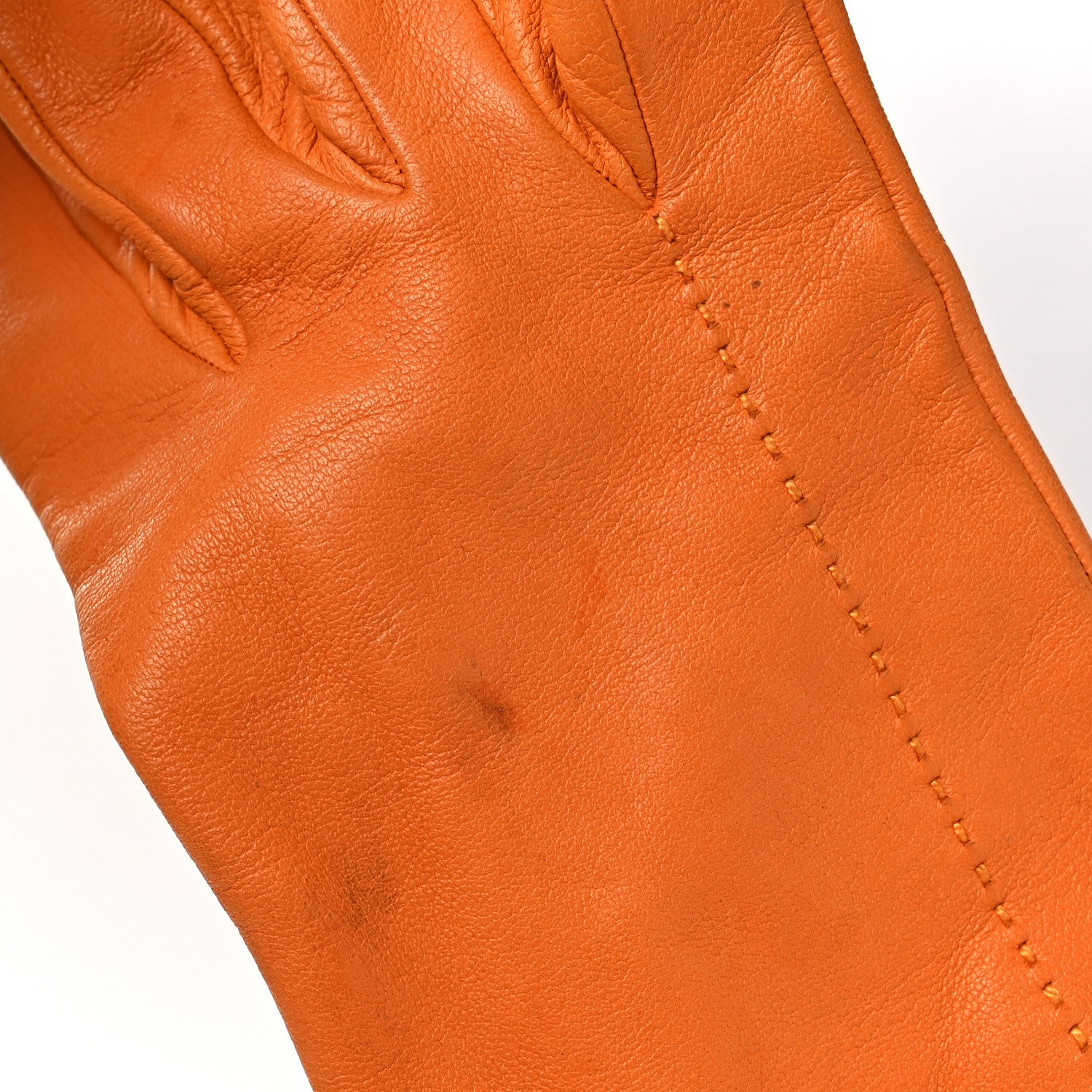Hermes Lambskin Gloves 8 Orange 6 of 10