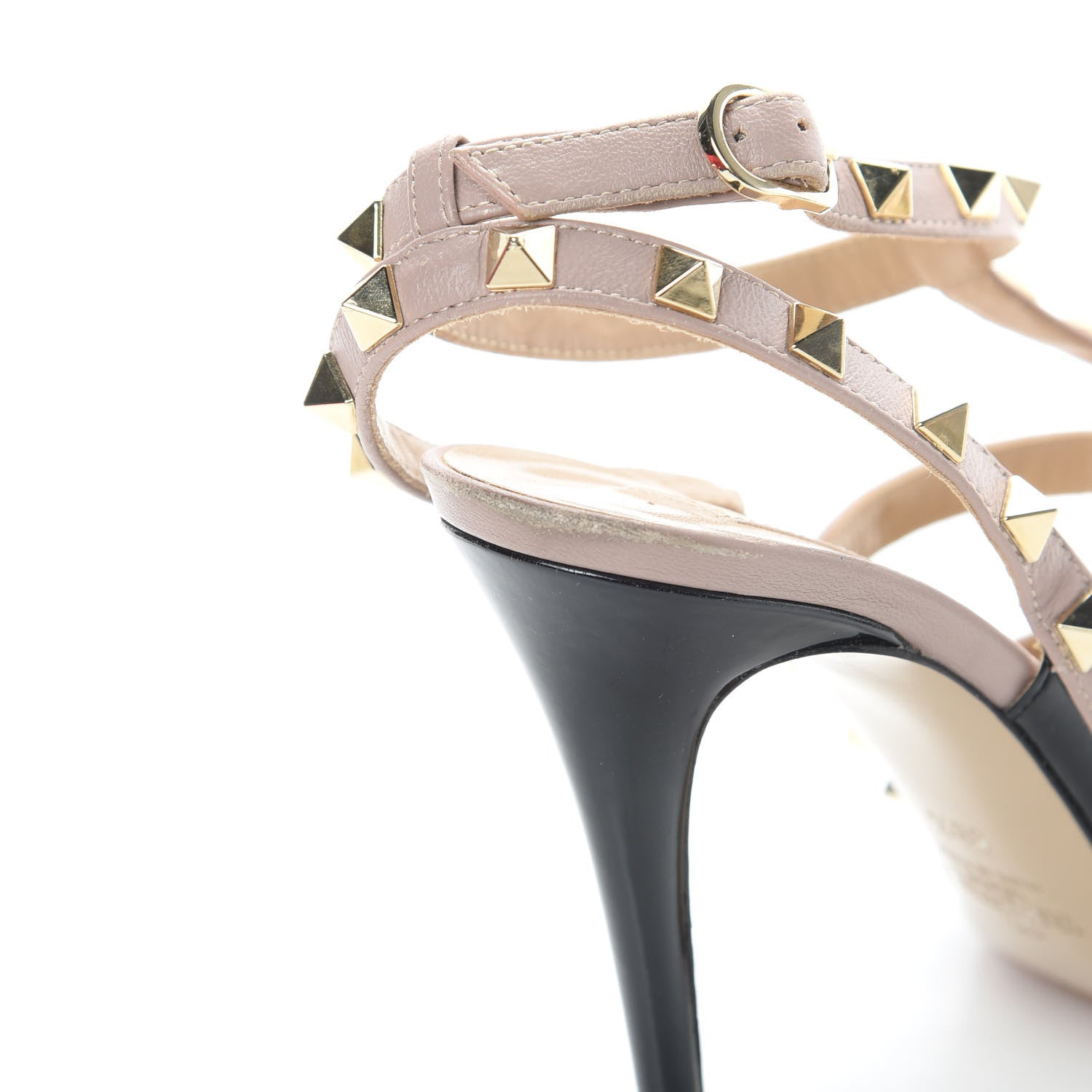 Valentino Garavani Patent Nappa Rockstud Ankle Strap 100mm Pumps 38.5 Black Poudre 14 of 17