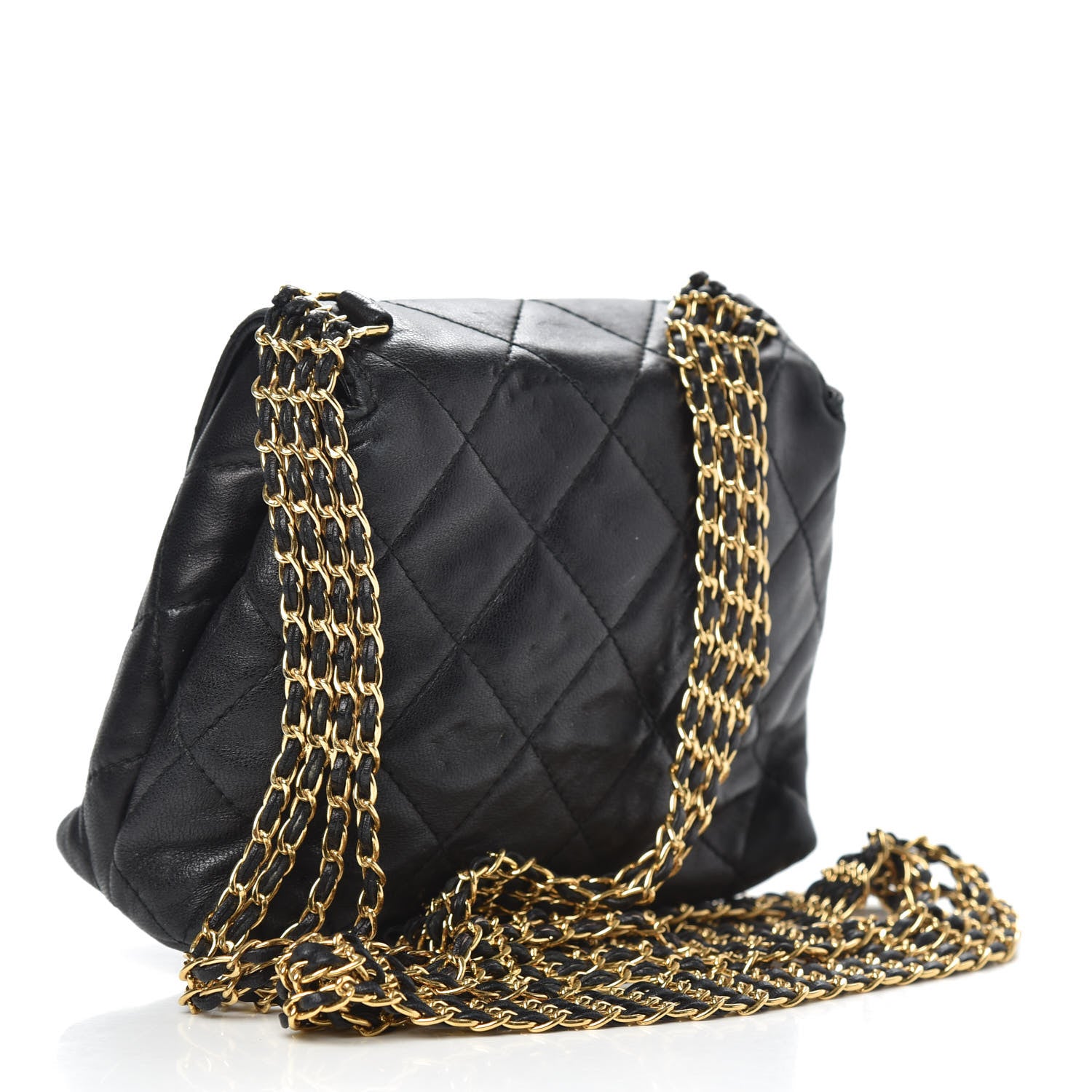 Chanel Lambskin Quilted 4 Chain Mini Flap Black 3 of 13