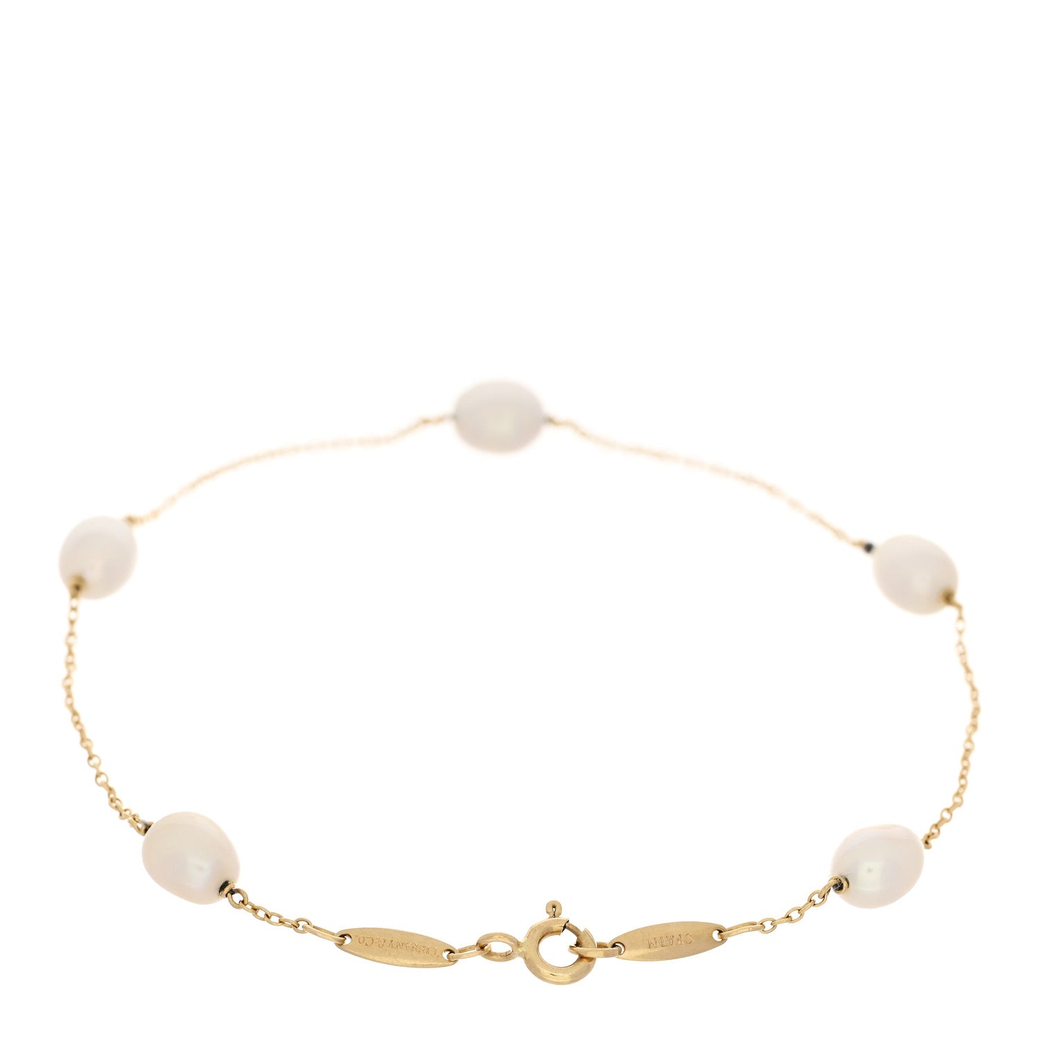 Tiffany 18K Yellow Gold Cultured Pearl 5.5-6mm  Elsa Peretti Pearls By The Yard Bracelet 2 of 5