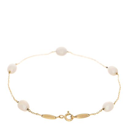 Tiffany 18K Yellow Gold Cultured Pearl 5.5-6mm  Elsa Peretti Pearls By The Yard Bracelet 2 of 5
