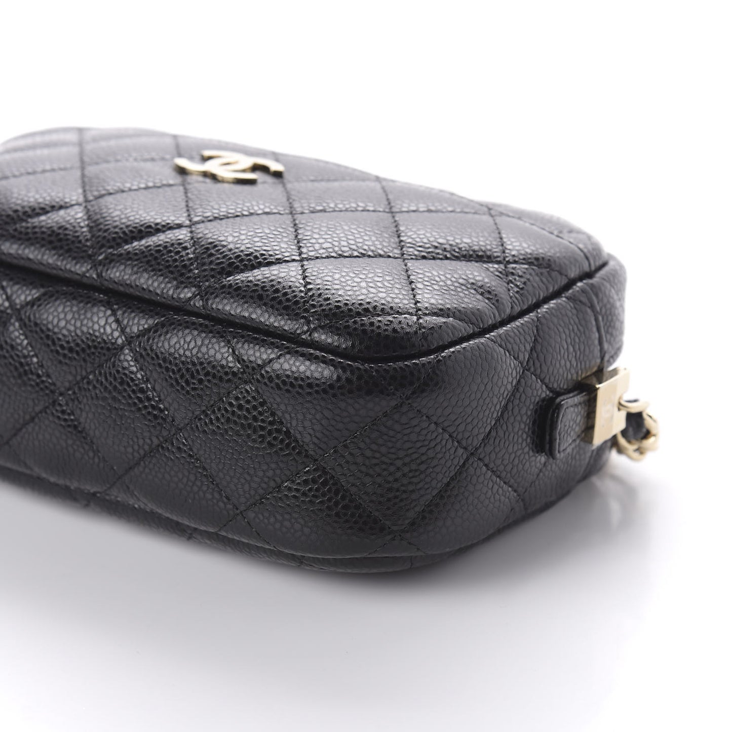 Caviar Quilted Camera Case Black