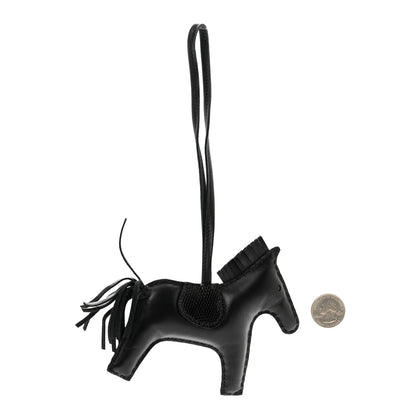 Hermes Milo Lambskin Lizard Touch Grigri Rodeo Horse Bag Charm MM So Black 2 of 4