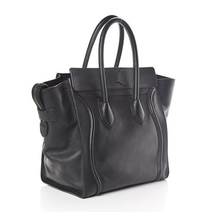 Celine Drummed Calfskin Mini Luggage Black 3 of 10