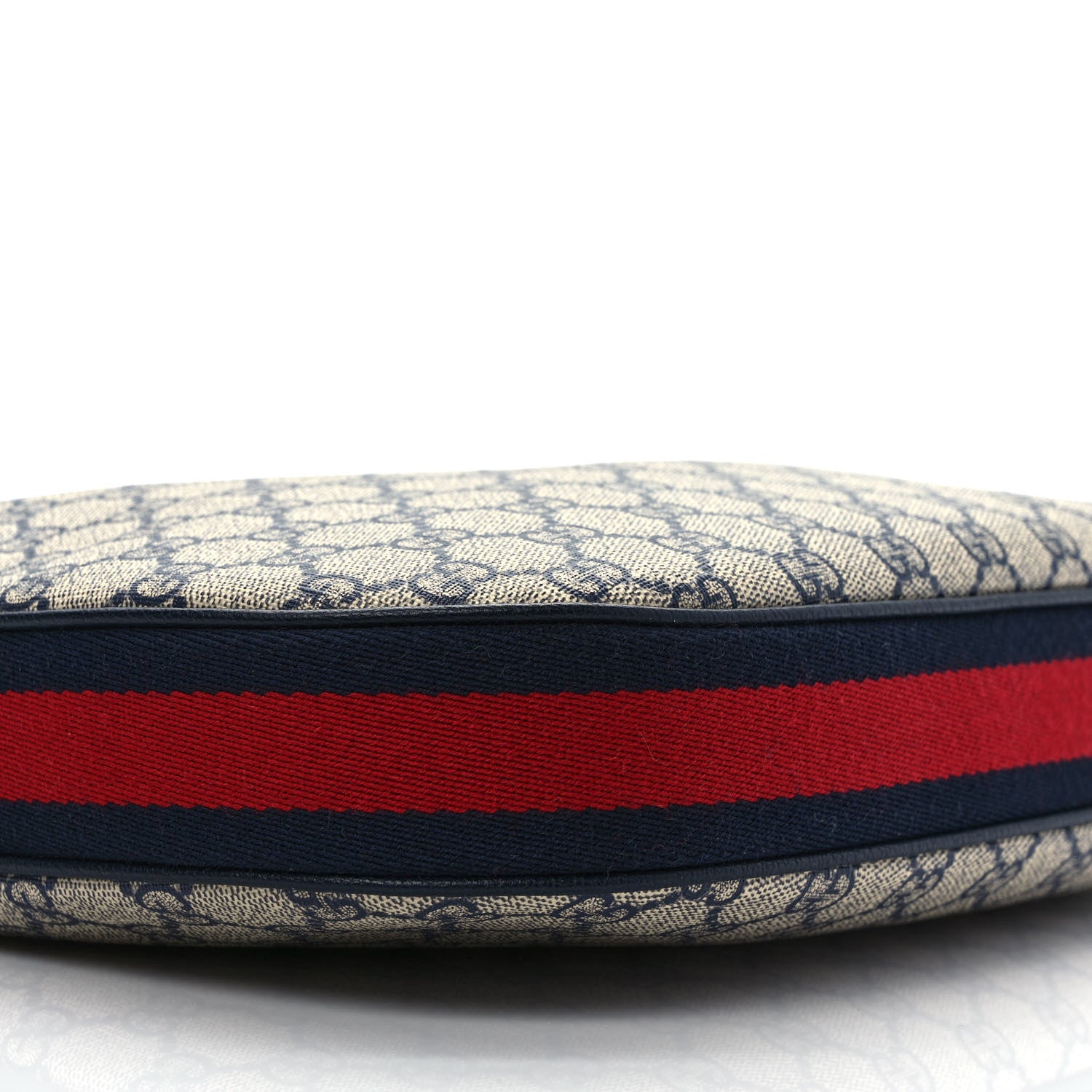 Gucci GG Supreme Monogram Textured Calfskin Web Large Attache Shoulder Bag Beige Blue 8 of 9