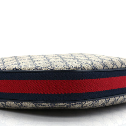 Gucci GG Supreme Monogram Textured Calfskin Web Large Attache Shoulder Bag Beige Blue 8 of 9