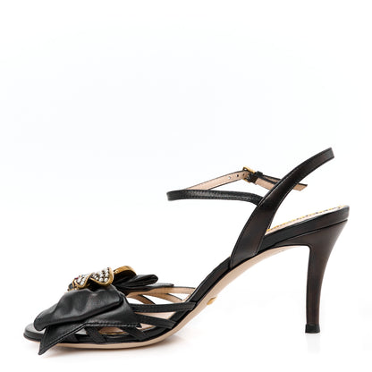 Gucci Nappa Queen Margaret High Heel Sandals 36 Black 1 of 9