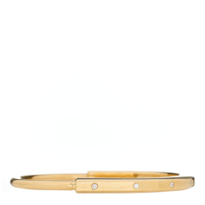 Tiffany 18K Yellow Gold Diamond Tiffany Lock Bangle Bracelet 7 of 7