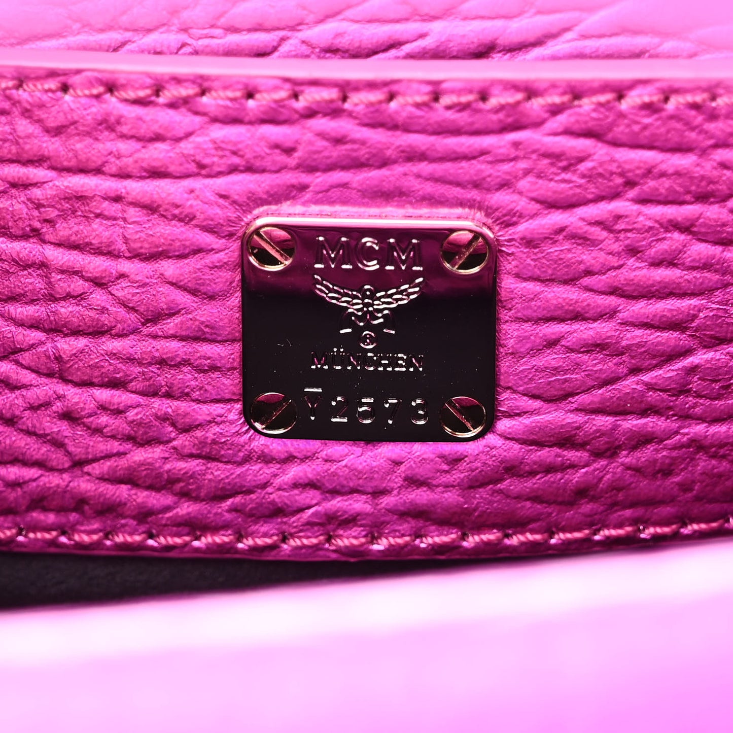 Metallic Calfskin Cyber Studs Mini Milla Tote Electric Pink