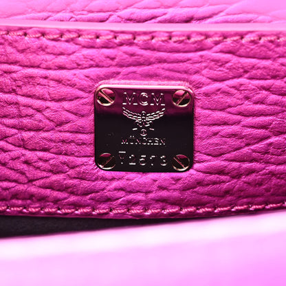 MCM Metallic Calfskin Cyber Studs Mini Milla Tote Electric Pink 6 of 9