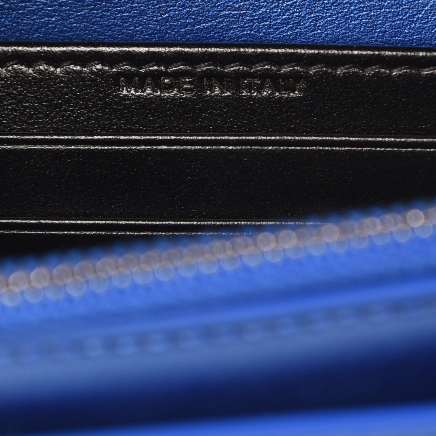 Metallic Calfskin Monogram Sunset Chain Wallet Blue Royal