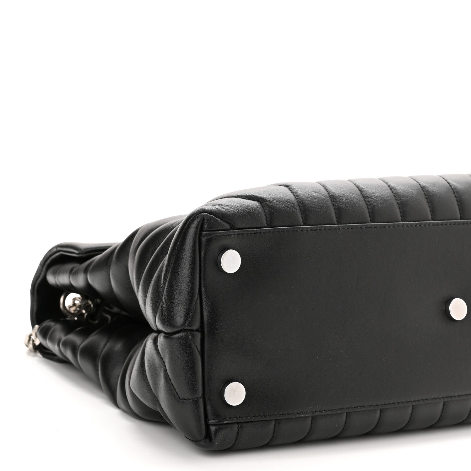 Saint Laurent Calfskin Y Quilted Monogram Large Loulou Chain Satchel Black 10 of 12