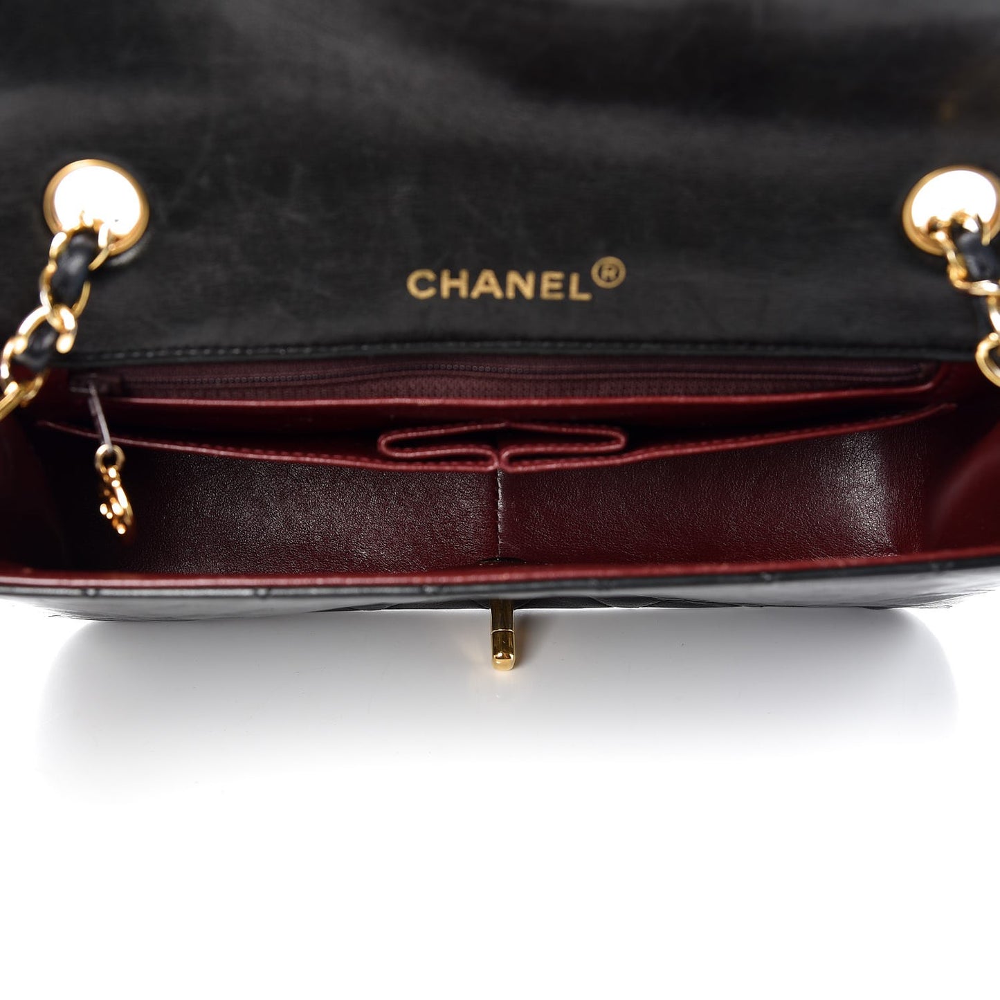 Lambskin Quilted Small Single Flap Black