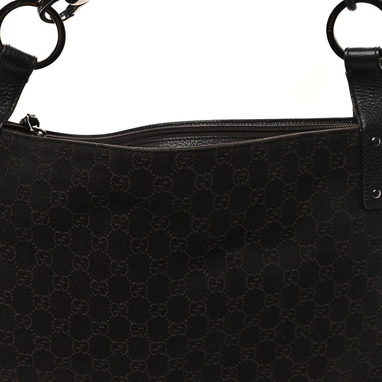 Monogram Calfskin Horsebit Classic Ring Hobo Dark Brown