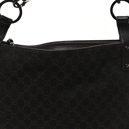 Gucci Monogram Calfskin Horsebit Classic Ring Hobo Dark Brown 8 of 11
