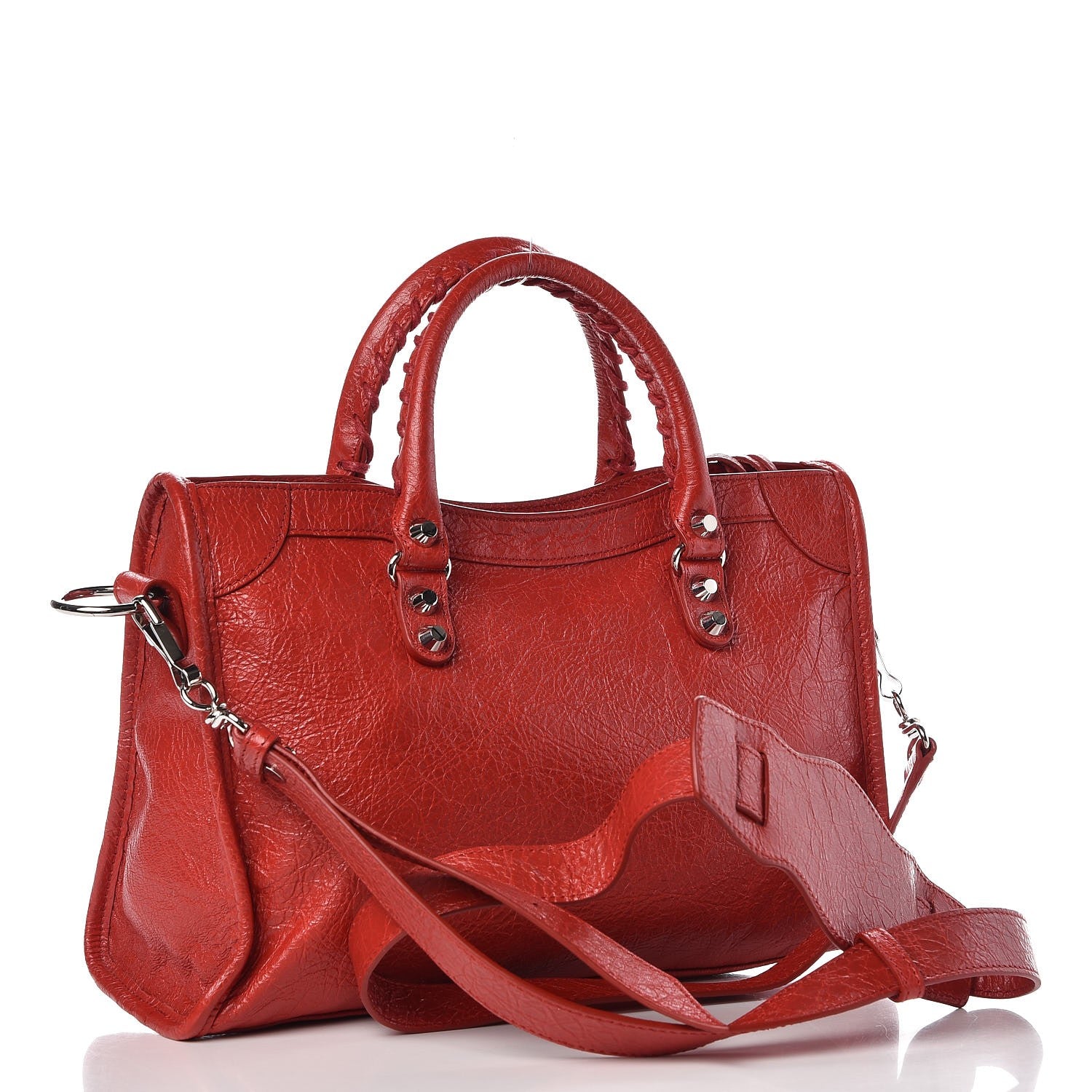 Balenciaga Agneau Classic Silver Hardware S City Rouge Groseille 4 of 8