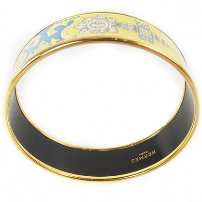 Hermes Enamel BRACELET Bangle Birds Yellow 4 of 7