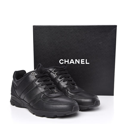 Chanel Calfskin Mens CC Sneakers 44 Black 9 of 9