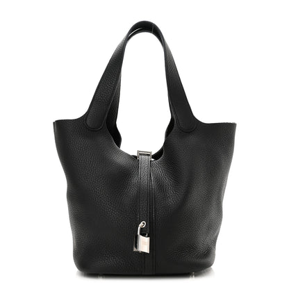 Hermes Taurillon Clemence Picotin Lock 22 MM Black 1 of 11