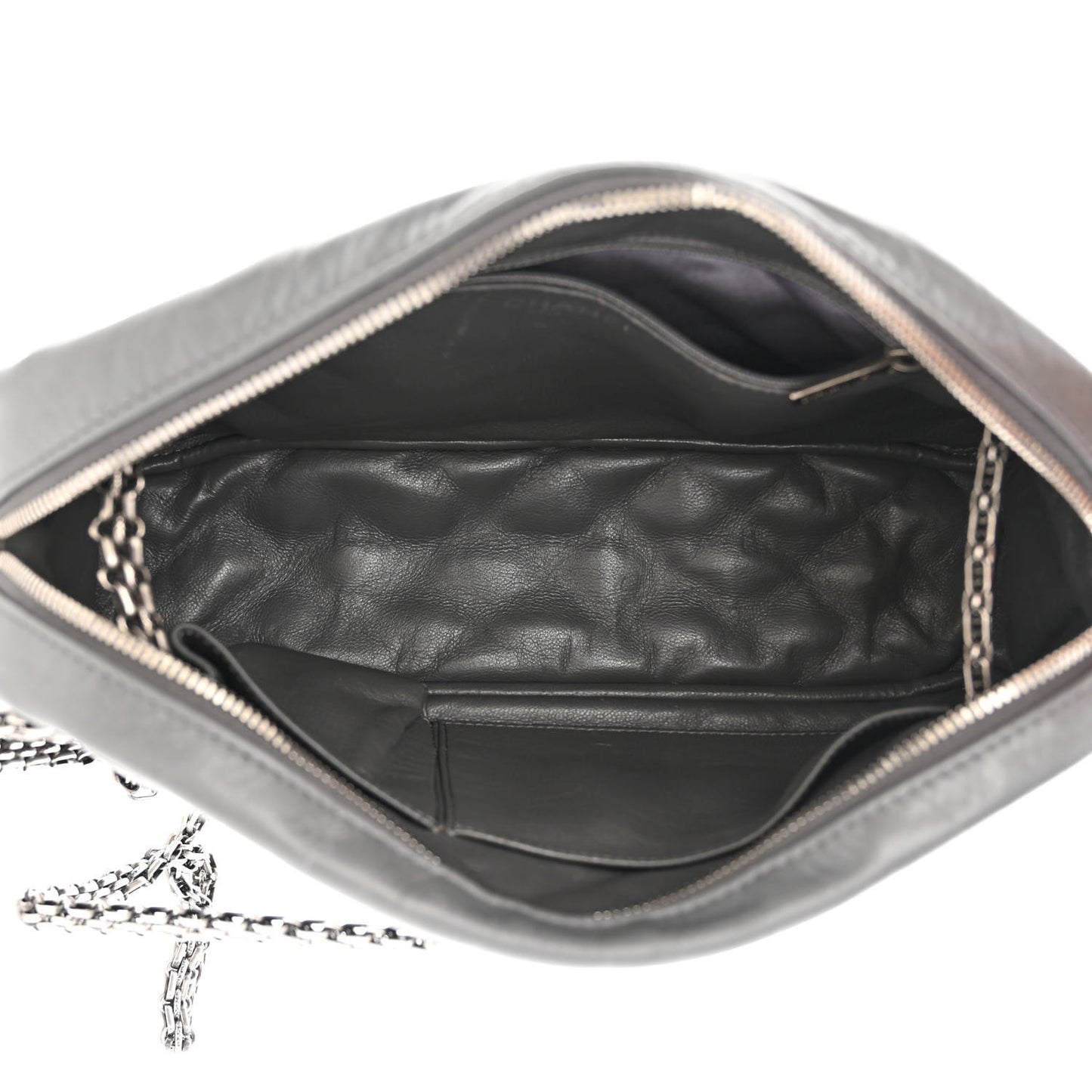 Aged Calfskin Quilted Medium Reissue Camera Case Grey