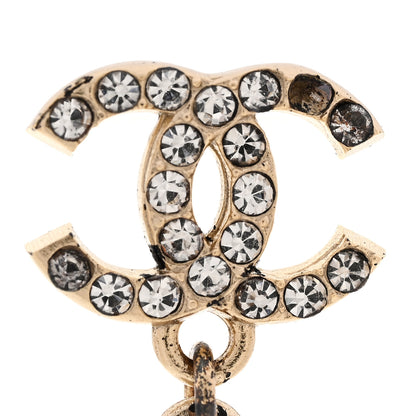Chanel Crystal CC Tear Drop Earrings Gold 5 of 6