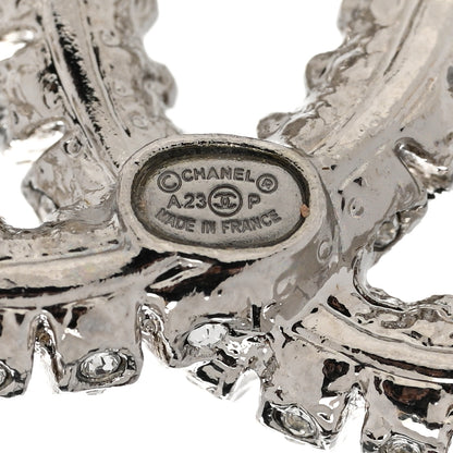 Chanel Crystal Large CC Earrings Silver 4 of 4