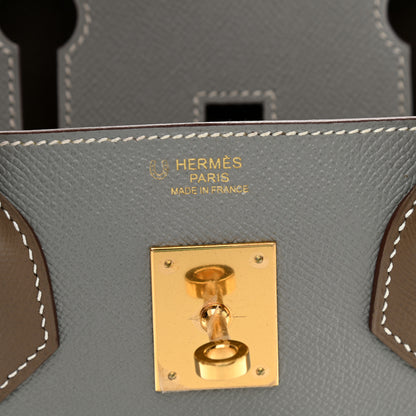 Hermes Epsom Horseshoe Birkin 30 Gris Mouette Etoupe 6 of 12