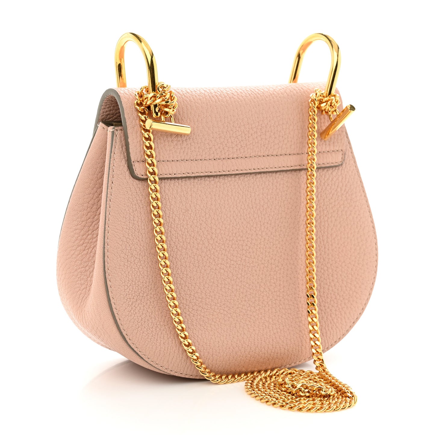 Grained Lambskin Mini Drew Shoulder Bag Cement Pink