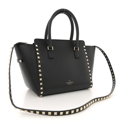 Valentino Garavani Vitello Small Rockstud Double Handle Tote Black 2 of 10