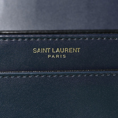Saint Laurent Box Calfskin Monogram Medium Solferino Satchel Deep Marine 6 of 9