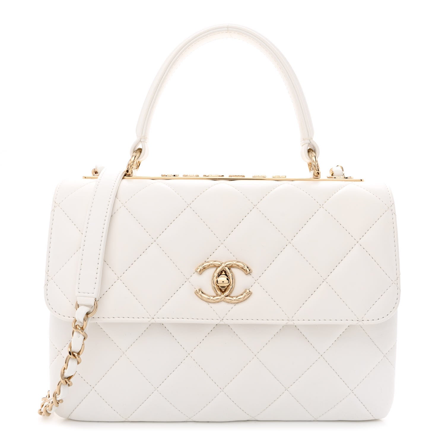 Chanel Lambskin Quilted Small Trendy CC Dual Handle Flap Bag White 1 of 10