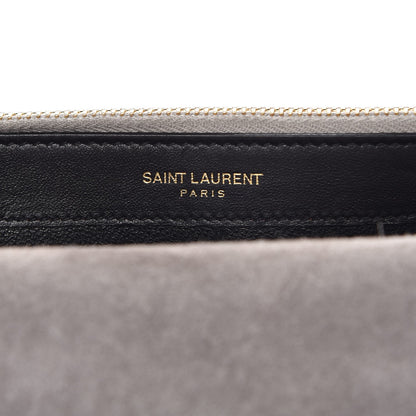 Saint Laurent Metallic Calfskin Kate Monogram Tassel Chain Wallet Silver 6 of 11