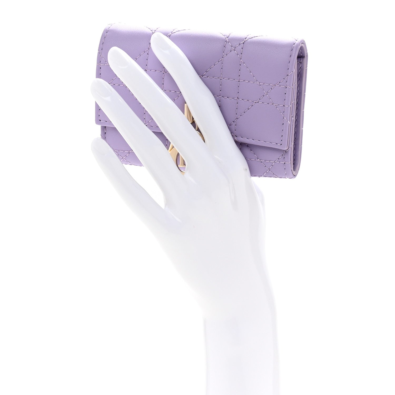 Christian Dior Lambskin Cannage Miss Dior Glycine Wallet Purple 2 of 9