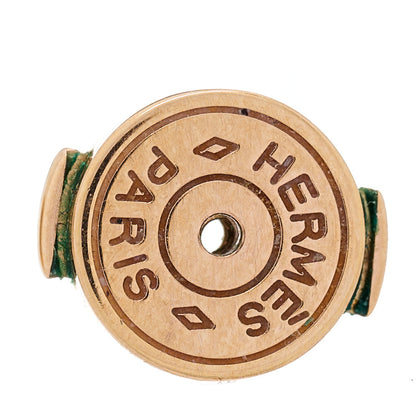 Hermes Gold Lacquered Cage d'H Earrings Turquoise 4 of 6