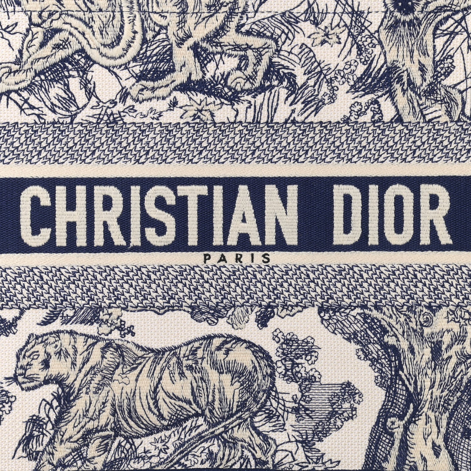 Christian Dior Canvas Embroidered Medium Dioriviera Toile De Jouy Book Tote Blue 8 of 12