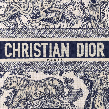 Christian Dior Canvas Embroidered Medium Dioriviera Toile De Jouy Book Tote Blue 8 of 12