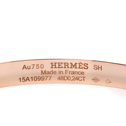 Hermes 18K Rose Gold Diamond PM Collier De Chien Bracelet SH 4 of 5