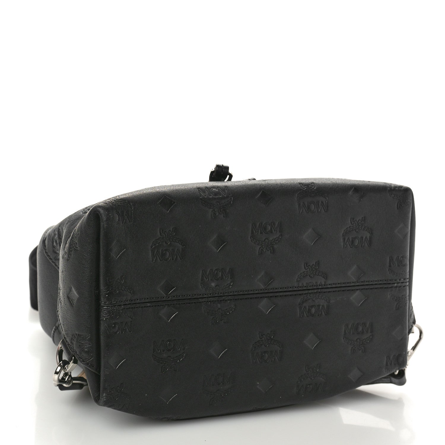 MCM Calfskin Ottomar Monogram Essential Backpack Black 4 of 10