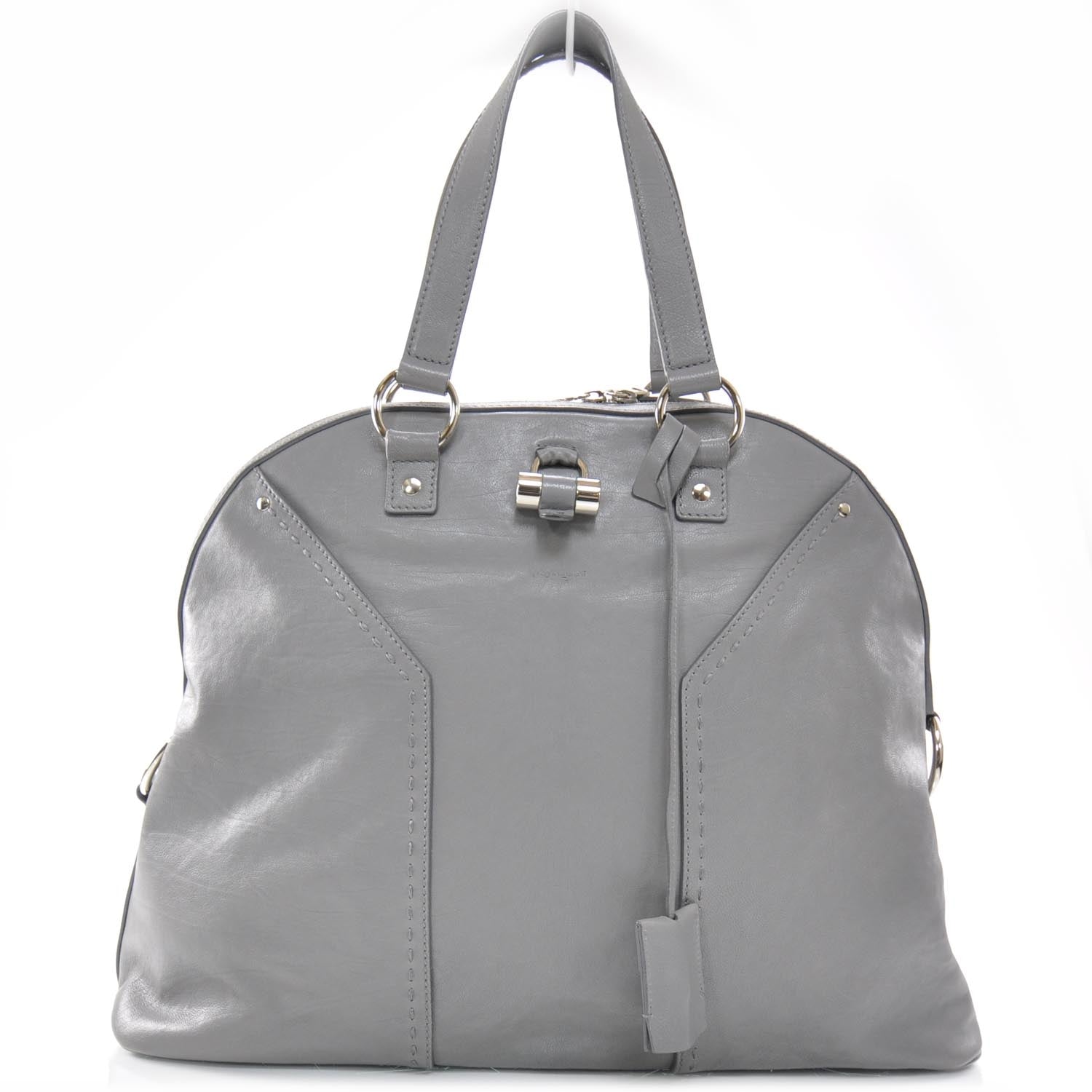 Saint Laurent Leather Oversized Muse Grey 1 of 9